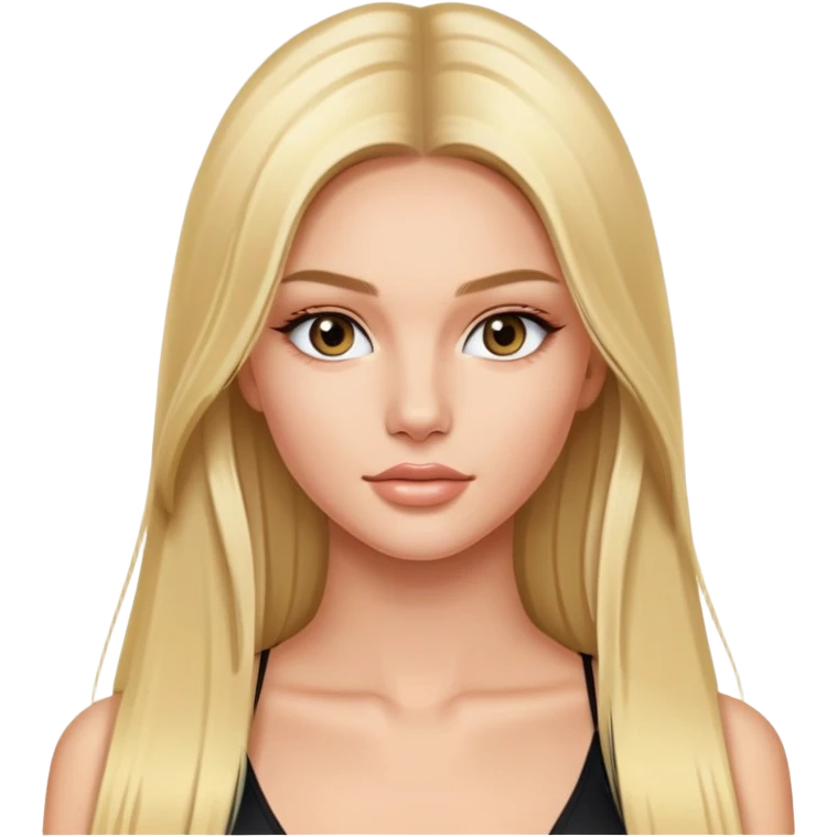 victoria’s secret model with long blond straight hair emoji