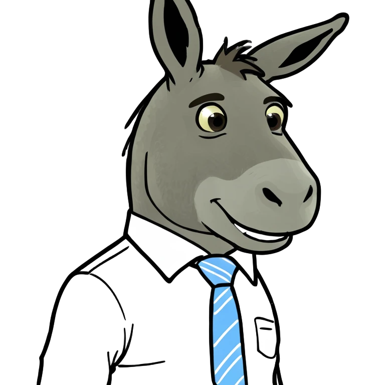 Donkey wearing a tie emoji