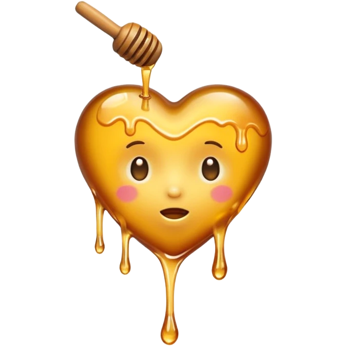 Honey heart dripping emoji