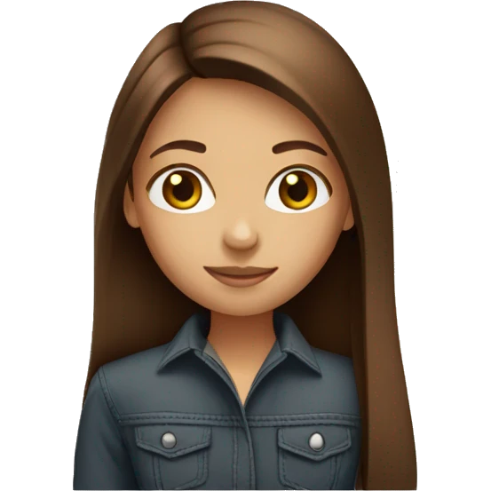 brown straight hair girl emoji