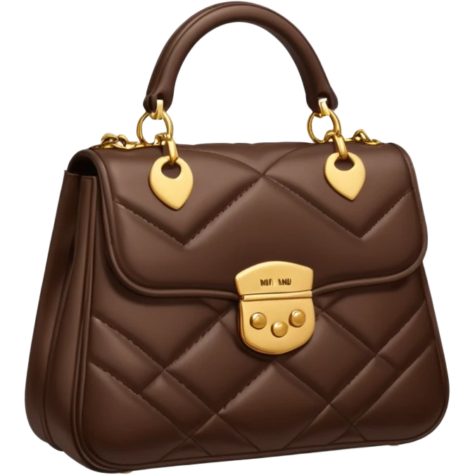 dark brown miu miu bag emoji