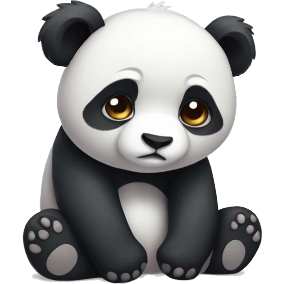 Cute small panda feeling sad emoji