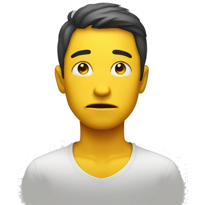 Yellow circle emoji face disappointed side eyes  emoji