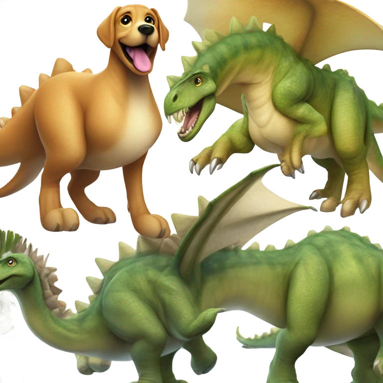 dog riding a dinosaur  emoji