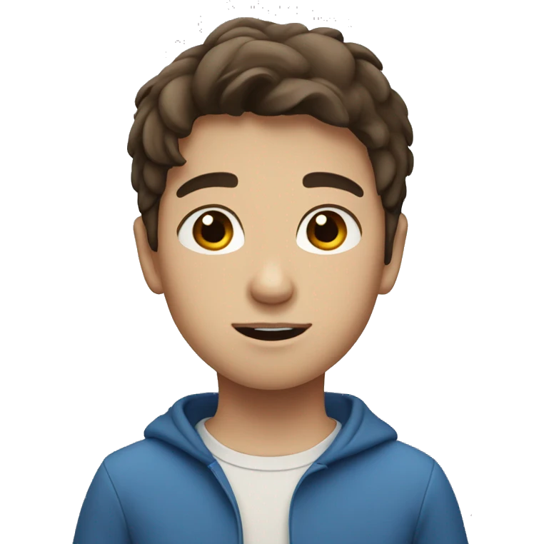 white/asian boy with brown hair and blue eyes emoji