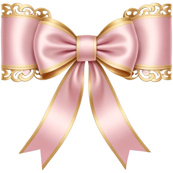 rococo regency ribbon pastel pink emoji
