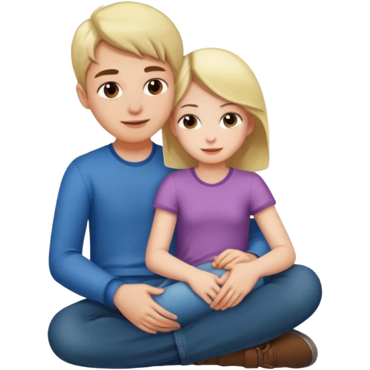 Girl sitting on a guys lap emoji