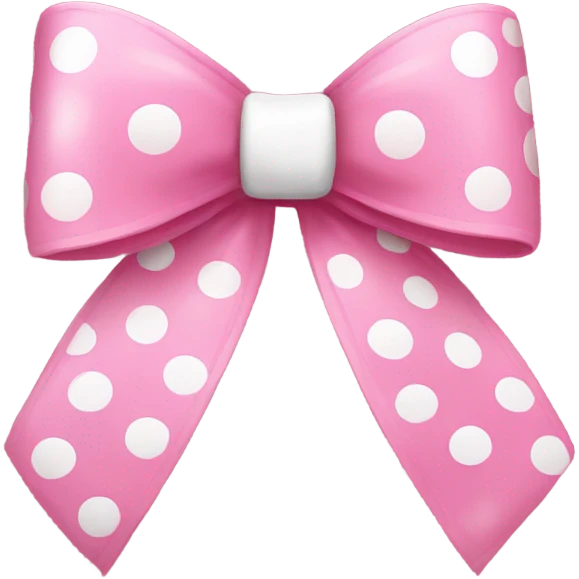 Pink bow with white dots  emoji