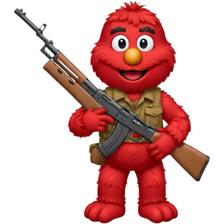 elmo with an AK47 emoji