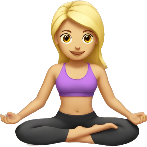 blonde yoga girl on mat emoji