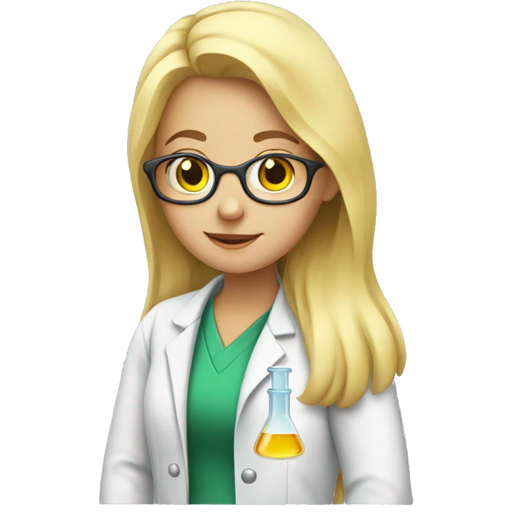 Blonde girl doing chemistry  emoji