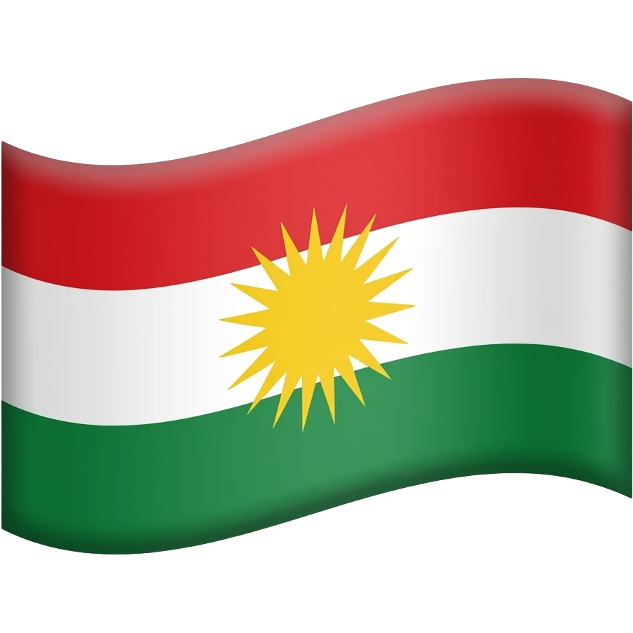 Kurdistan flagge mit ästhetische schleife emoji