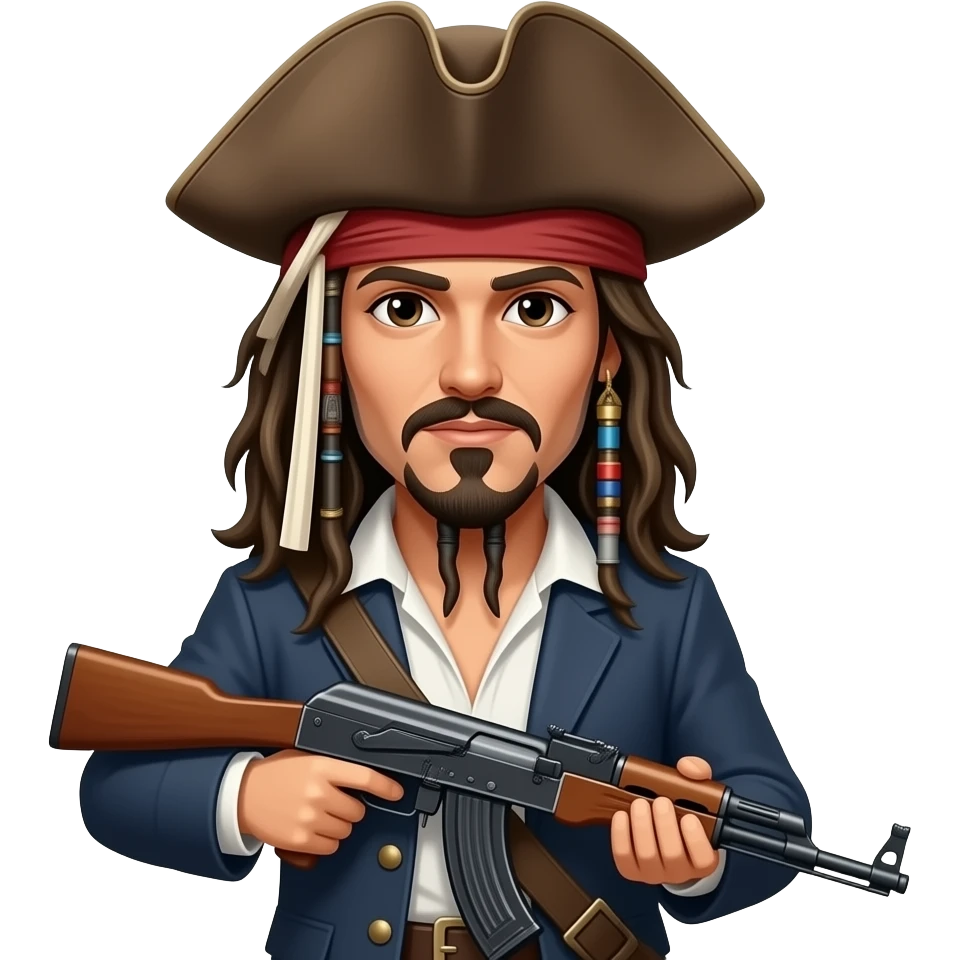 Captain Jack with an ak47 emoji