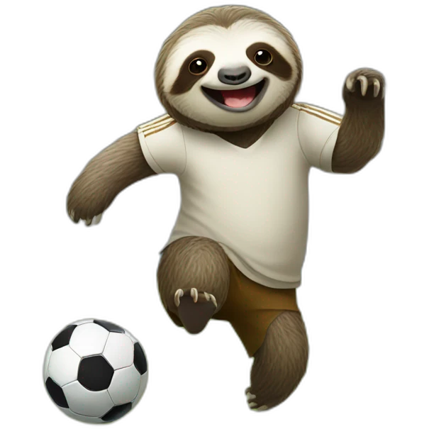 sloth playing soccer emoji