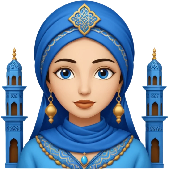 woman in moroccan culture style blue detailed emoji