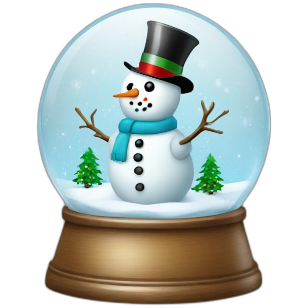 Snowman christmas tree snow globe emoji