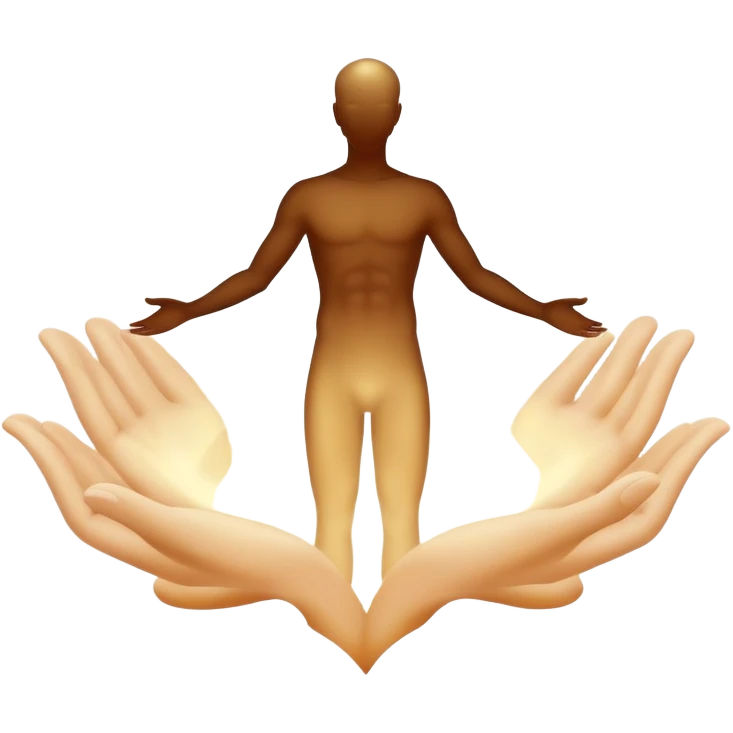 Human silhouette dissolving into light, soul transcending, spiritual enlightenment emoji