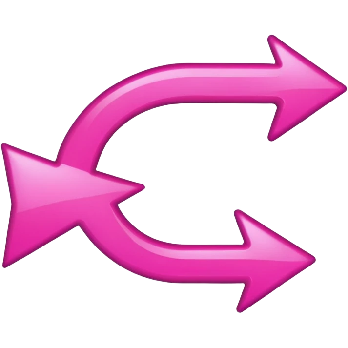 Pink curved arrow emoji