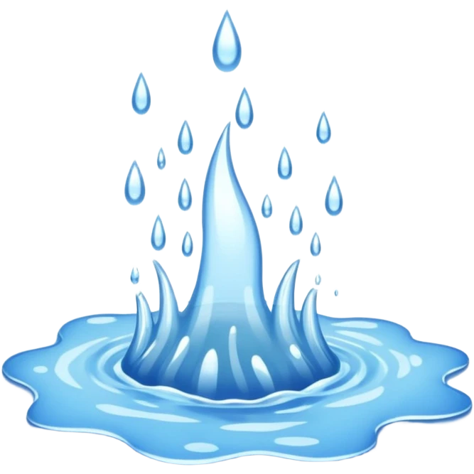 cinematic realistic - a large splashing puddle of water emoji