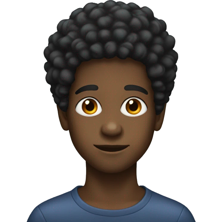 Black boy with a Afro and earrings  emoji