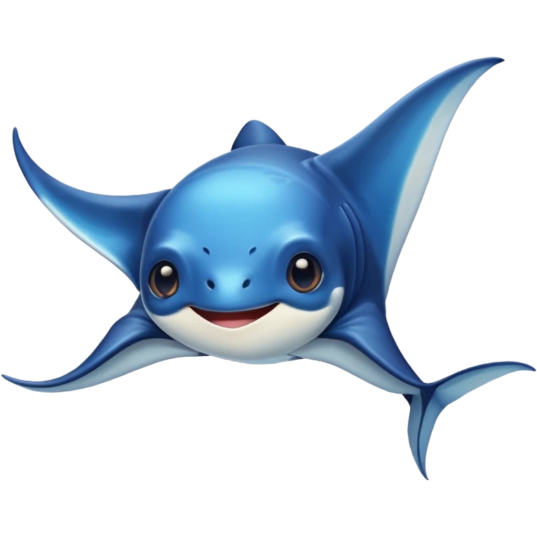 Friendly smiling manta ray emoji