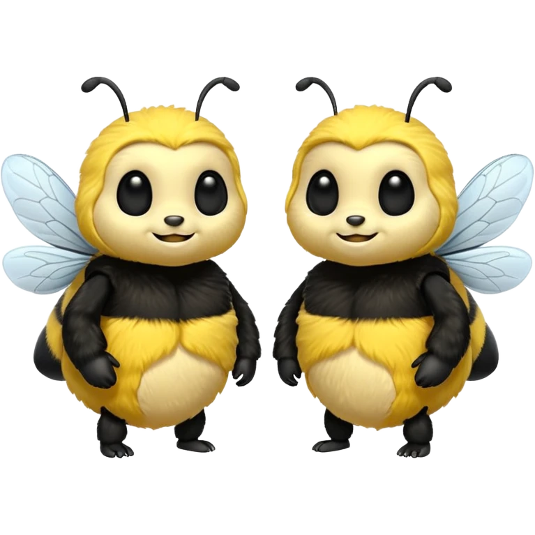 5 3d bumblebees saying Good morning emoji