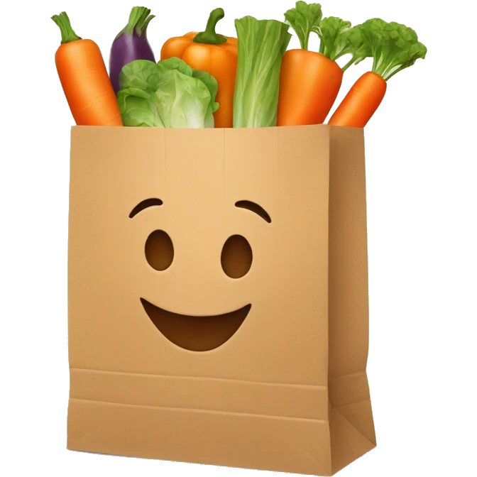 paper bag with vegetables emoji