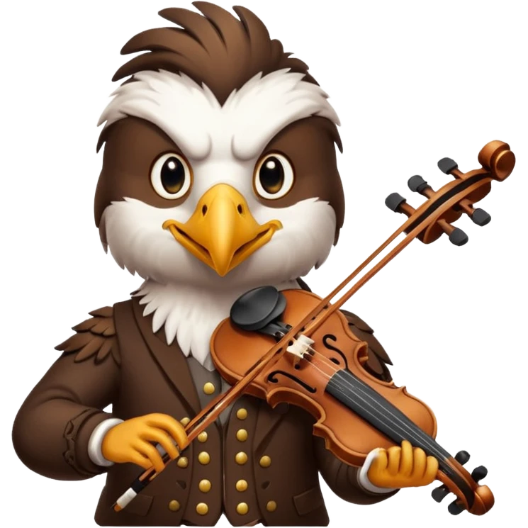 Eagle playing playing violin emoji