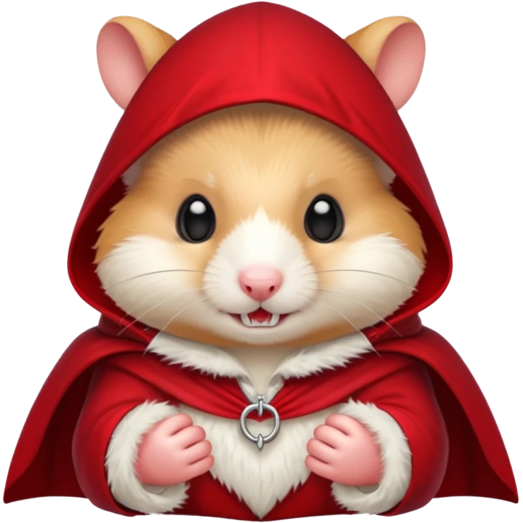 { "type": "object", "look": "hamster in red collar cloak", "description": "a vampire hamster wearing a red collar cloak" } emoji