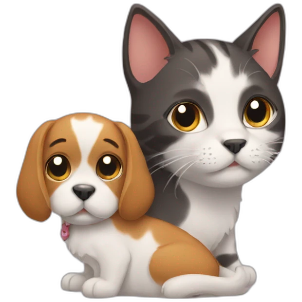 Cat with dog emoji