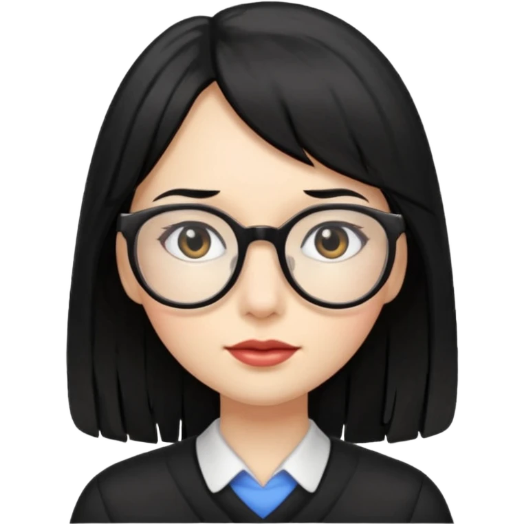 lecture girl with fringe long black color hair emoji