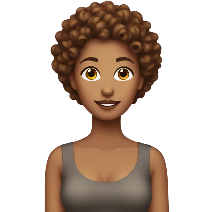 Brown curly hair wife emoji