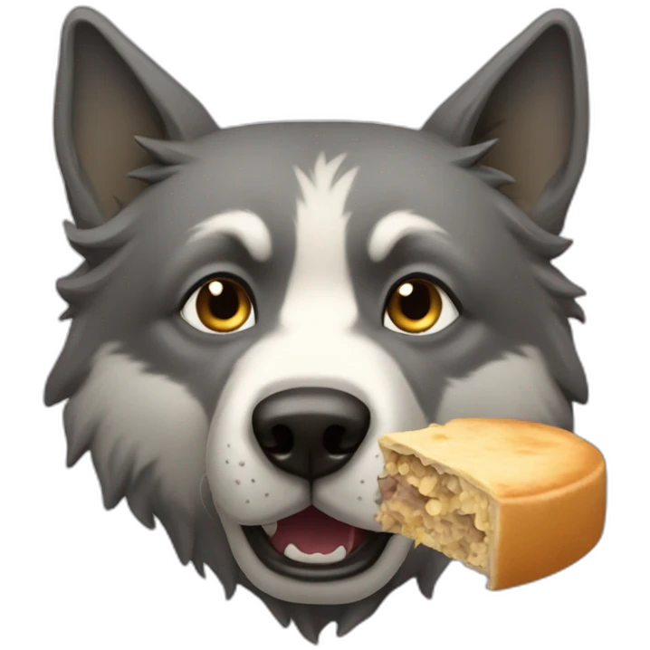 Un chien qui mange un loup emoji