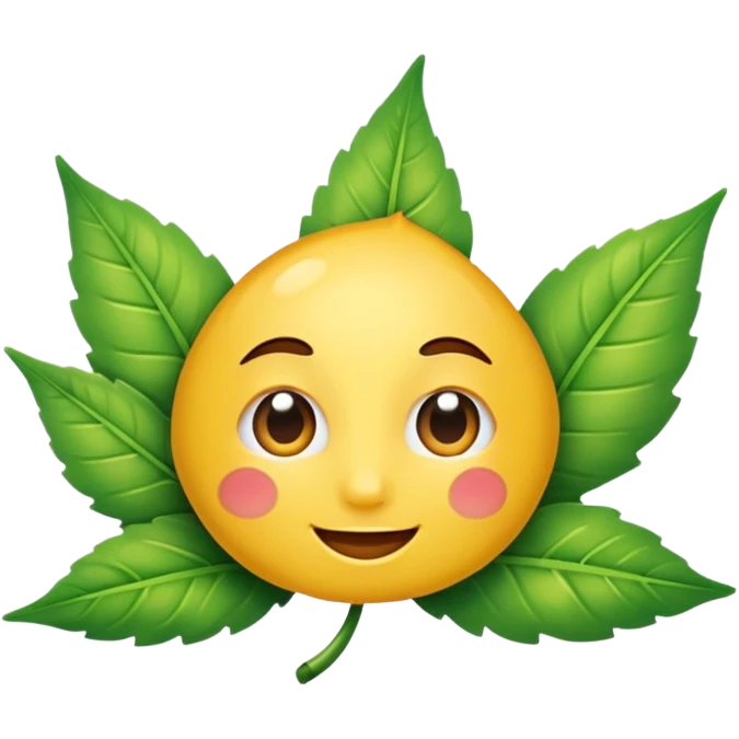 Leaf winking with gloss shine emoji
