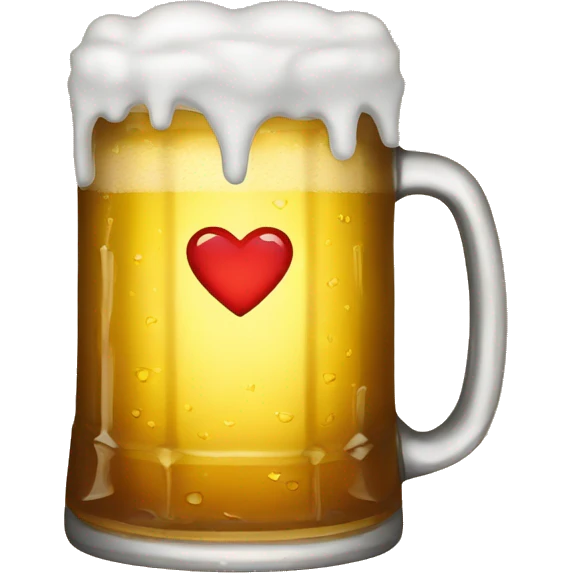 A heart inside a stein of beer emoji