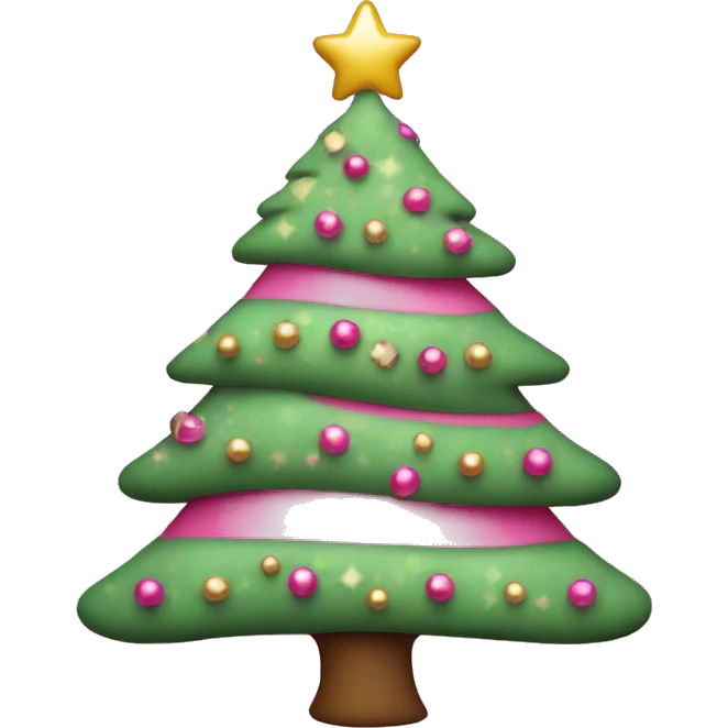 Pink Xmas tree emoji
