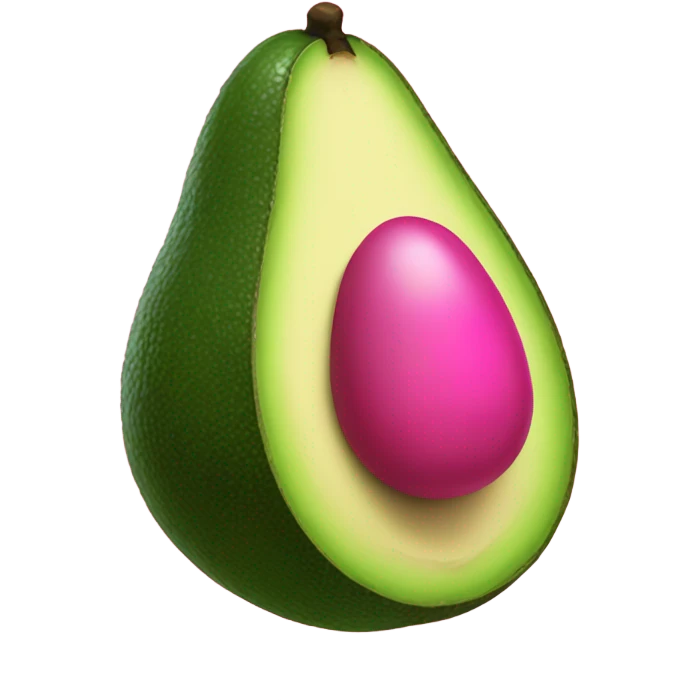 Hot pink avocado with seed emoji