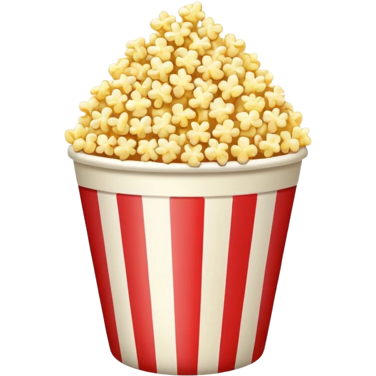 Popcorn in a striped cup with a TV emoji