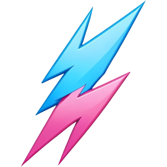 blue and pink lightning bolt emoji