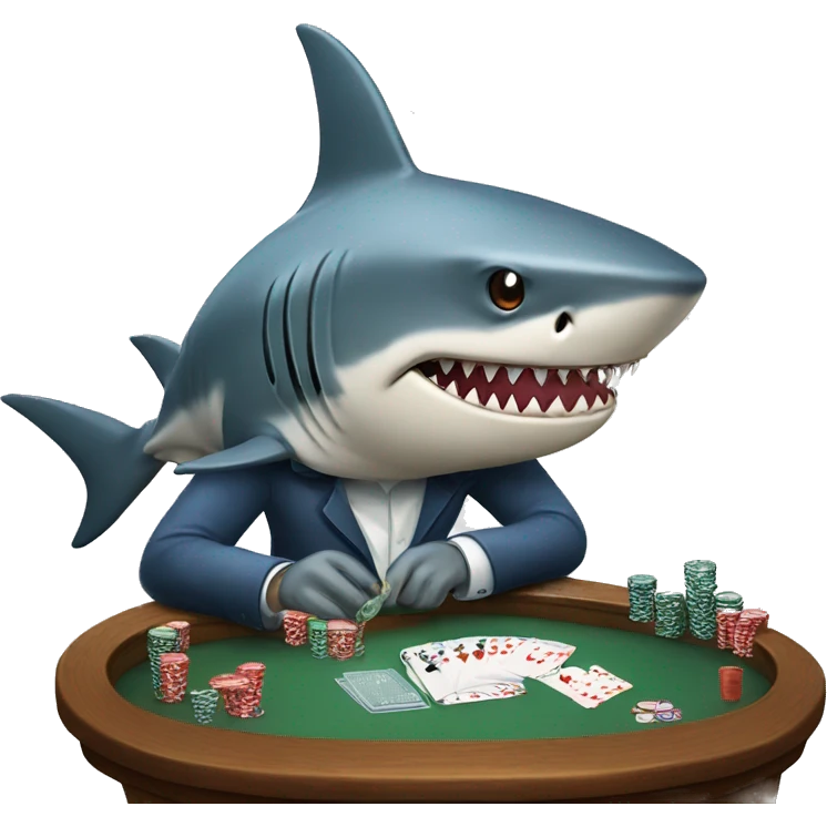 shark playing poker emoji