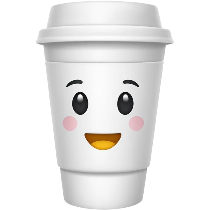 White solid paper cup filled with drank emoji