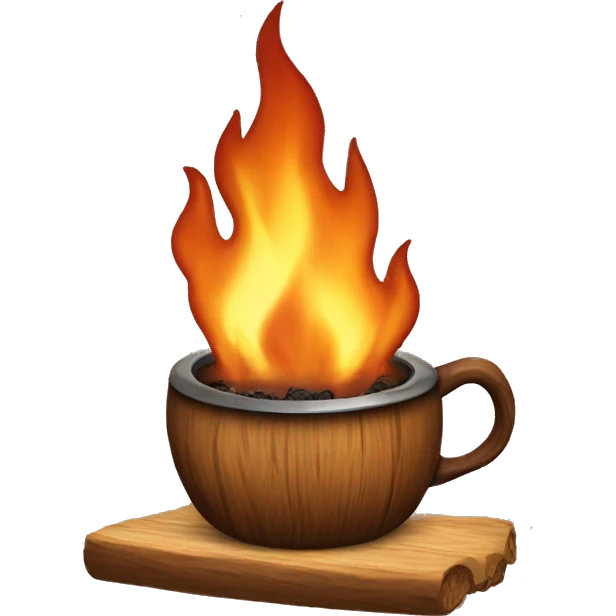 Wood fire tea emoji emoji