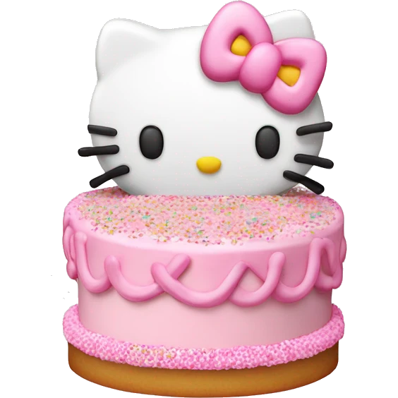 Hello kitty cake with pink sprinkles emoji