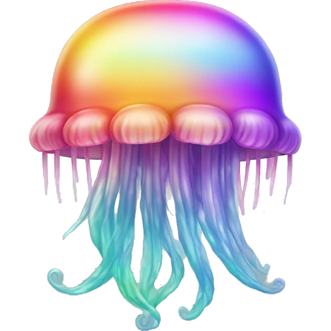 Gradient rainbow shimmery iridescent jellyfish emoji