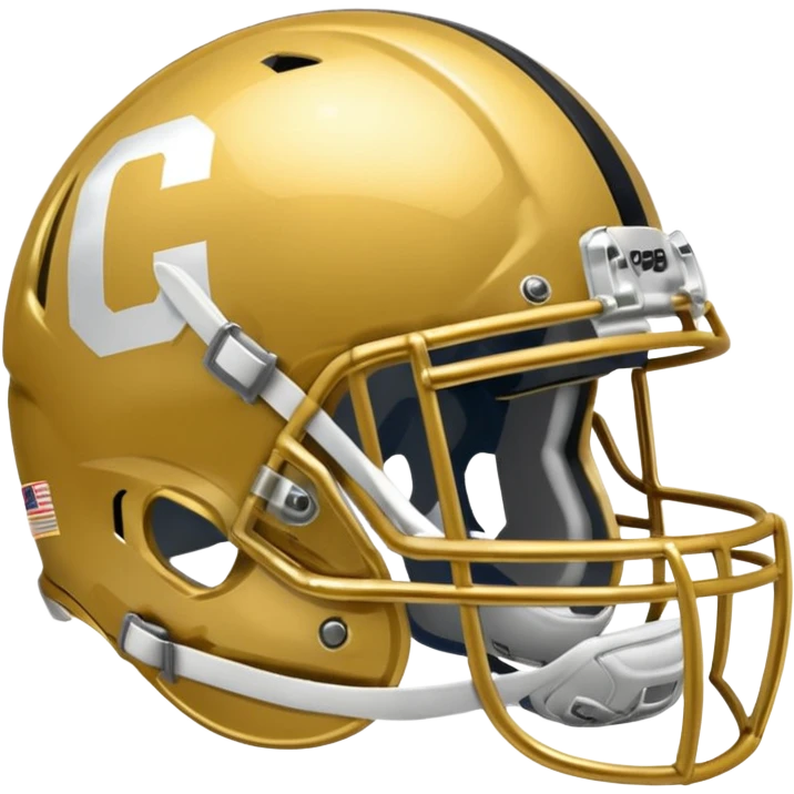 College football player helmet in gold color  emoji