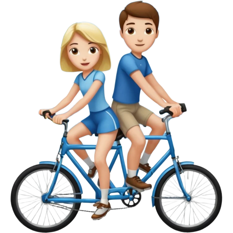Girl and guy riding a bicycle emoji