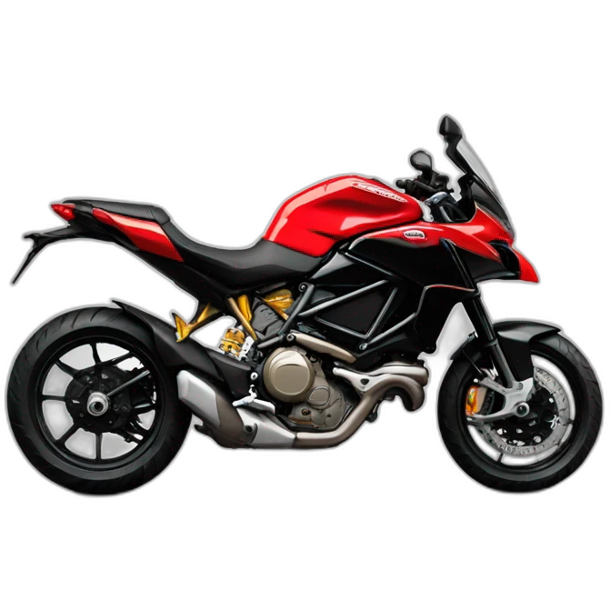 Moto Ducati enduro roja y negra emoji