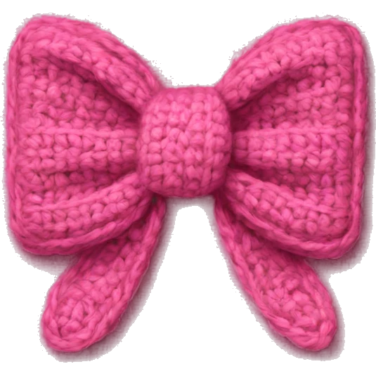 Pink bow emoji crochet texture emoji