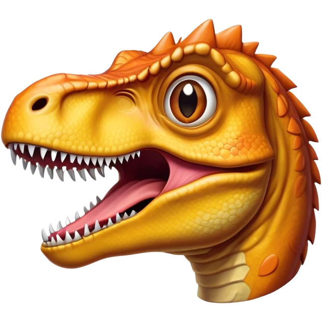 Cinematic Realistic Comical velociraptor/T-rex Portrait Emoji, Head tilted dramatically with an exaggeratedly amused expression, featuring a striking, glossy scaled body with bold natural textures and wide, expressive eyes brimming with playful disbelief, rendered with lifelike detail and dynamic natural lighting, high shine, dramatic yet playful, styled with an air of cheeky prehistoric mischief, soft glowing outline, capturing the essence of a spirited and over‐the‐top velociraptor/T-rex that looks ready to bellow its way into viral fame! emoji