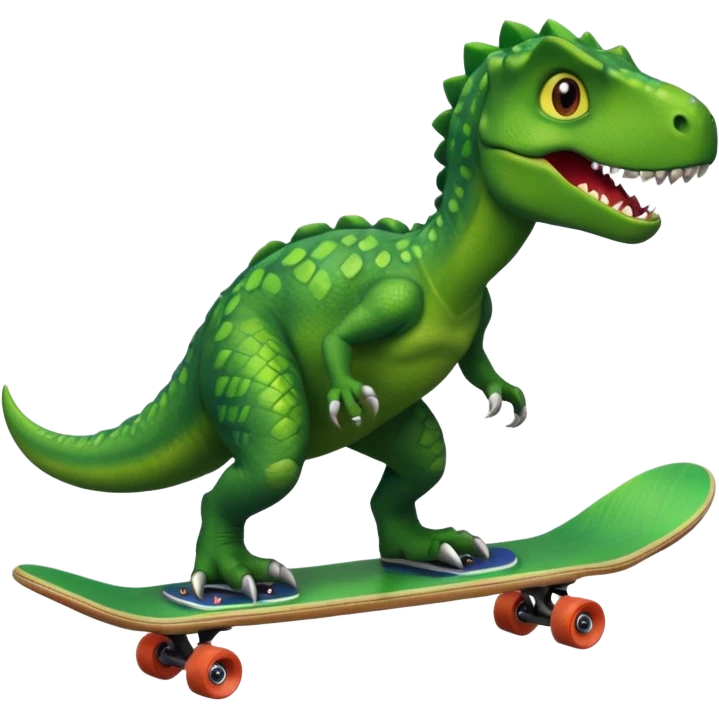Dinosaur on a skateboard emoji